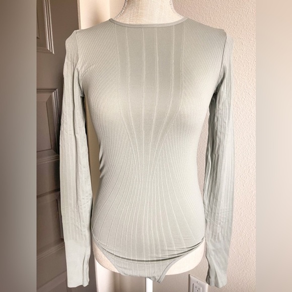 Intimately Free People Ice Blue Ribbed Bodysuit M/L - Picture 1 of 10